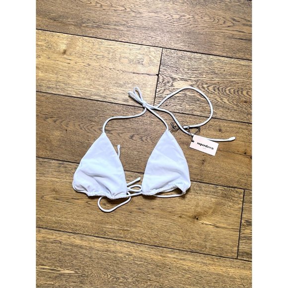 Superdown Raquel String Bikini Top White Women's Size Medium - Picture 5 of 8
